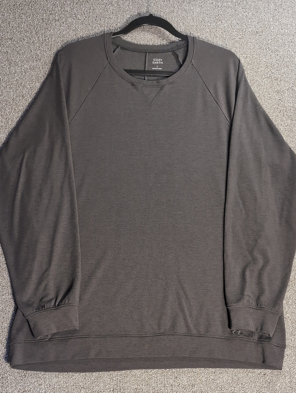 Cozy Earth Women's Ultra-Soft Bamboo Pullover Size Large in Charcoal Gray 🩶
